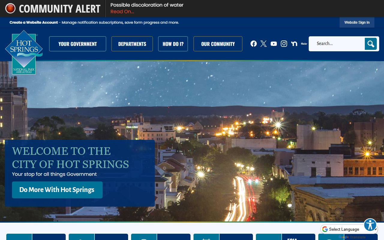 Hot Springs White Pages city government portal